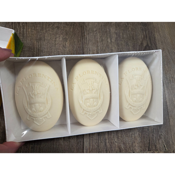 La Florentina Luxury Scented 3 Bars Bath Soap Boboli Citrus Italy Vegan - Picture 3 of 5